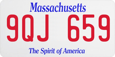 MA license plate 9QJ659