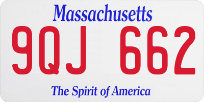 MA license plate 9QJ662