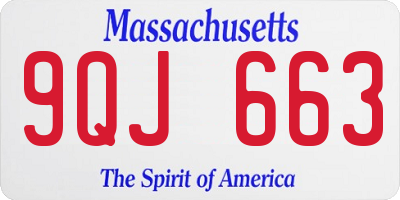 MA license plate 9QJ663