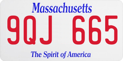 MA license plate 9QJ665
