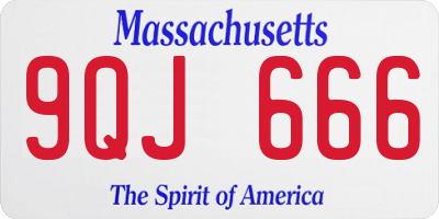 MA license plate 9QJ666
