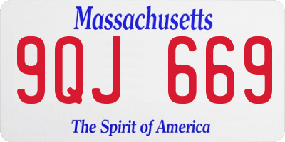 MA license plate 9QJ669
