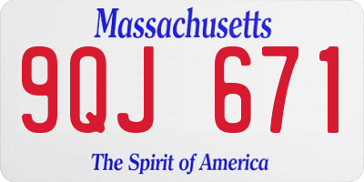 MA license plate 9QJ671