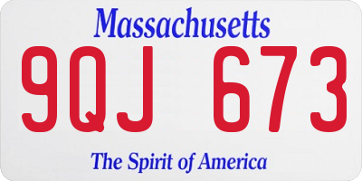 MA license plate 9QJ673