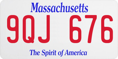 MA license plate 9QJ676