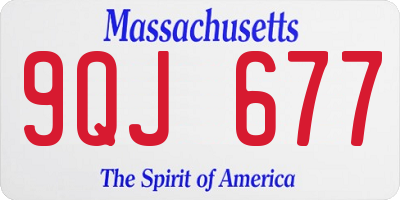 MA license plate 9QJ677