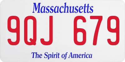 MA license plate 9QJ679