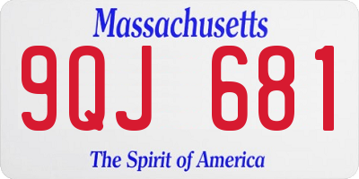 MA license plate 9QJ681
