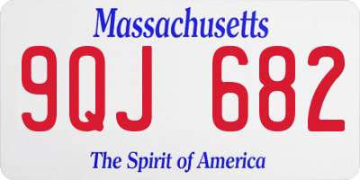 MA license plate 9QJ682