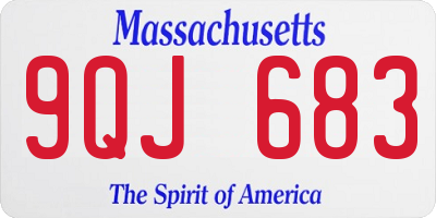 MA license plate 9QJ683