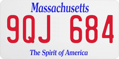 MA license plate 9QJ684