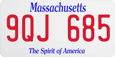 MA license plate 9QJ685