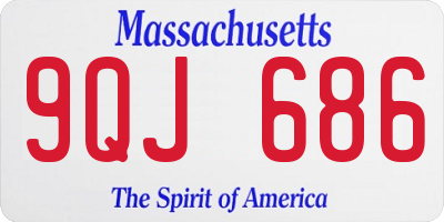 MA license plate 9QJ686