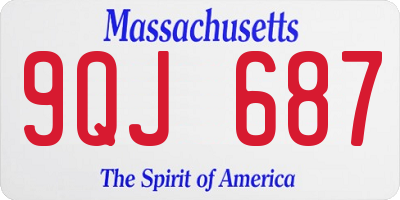 MA license plate 9QJ687
