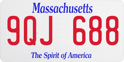 MA license plate 9QJ688