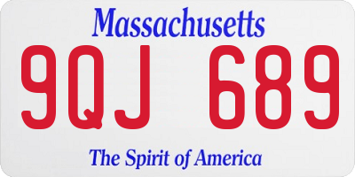 MA license plate 9QJ689