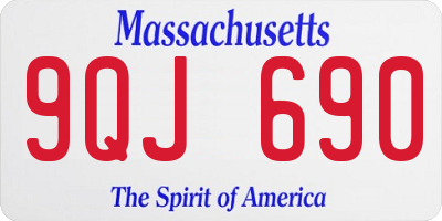 MA license plate 9QJ690
