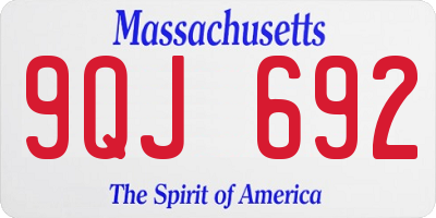 MA license plate 9QJ692