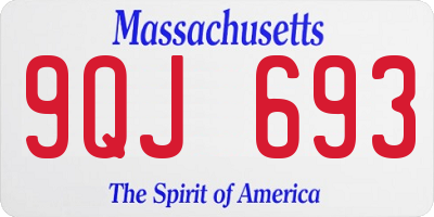 MA license plate 9QJ693