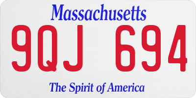 MA license plate 9QJ694