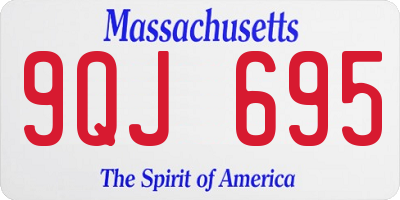 MA license plate 9QJ695