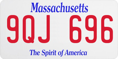 MA license plate 9QJ696