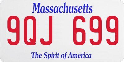 MA license plate 9QJ699