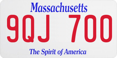 MA license plate 9QJ700
