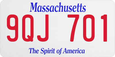 MA license plate 9QJ701