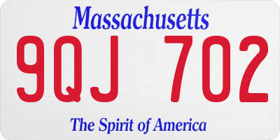 MA license plate 9QJ702