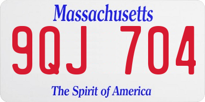 MA license plate 9QJ704