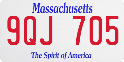 MA license plate 9QJ705