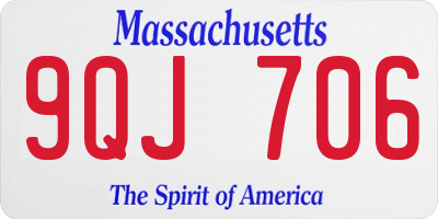 MA license plate 9QJ706