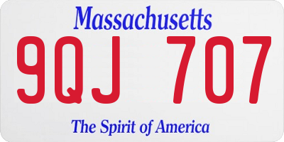 MA license plate 9QJ707