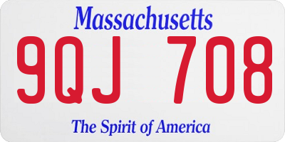 MA license plate 9QJ708
