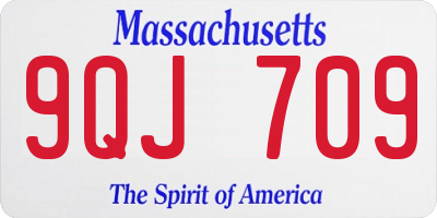 MA license plate 9QJ709