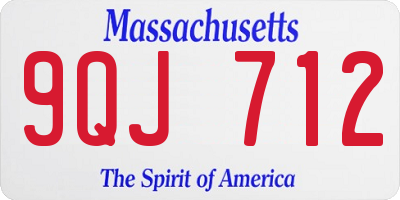 MA license plate 9QJ712