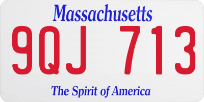 MA license plate 9QJ713