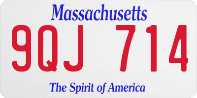 MA license plate 9QJ714