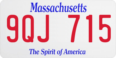 MA license plate 9QJ715