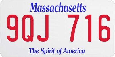 MA license plate 9QJ716