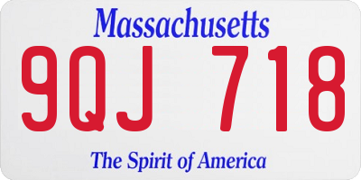 MA license plate 9QJ718