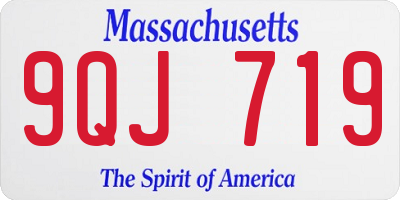 MA license plate 9QJ719