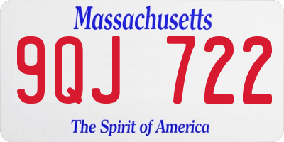 MA license plate 9QJ722