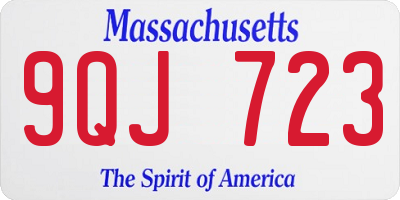 MA license plate 9QJ723