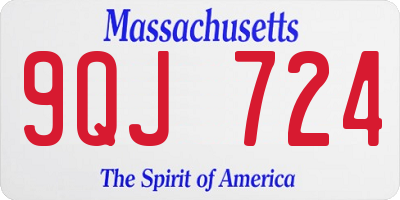 MA license plate 9QJ724