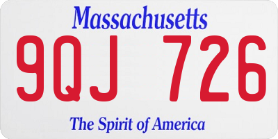 MA license plate 9QJ726