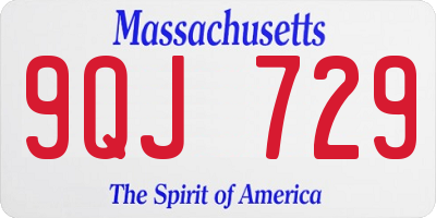 MA license plate 9QJ729