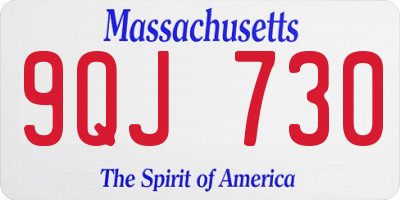 MA license plate 9QJ730
