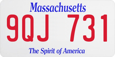 MA license plate 9QJ731